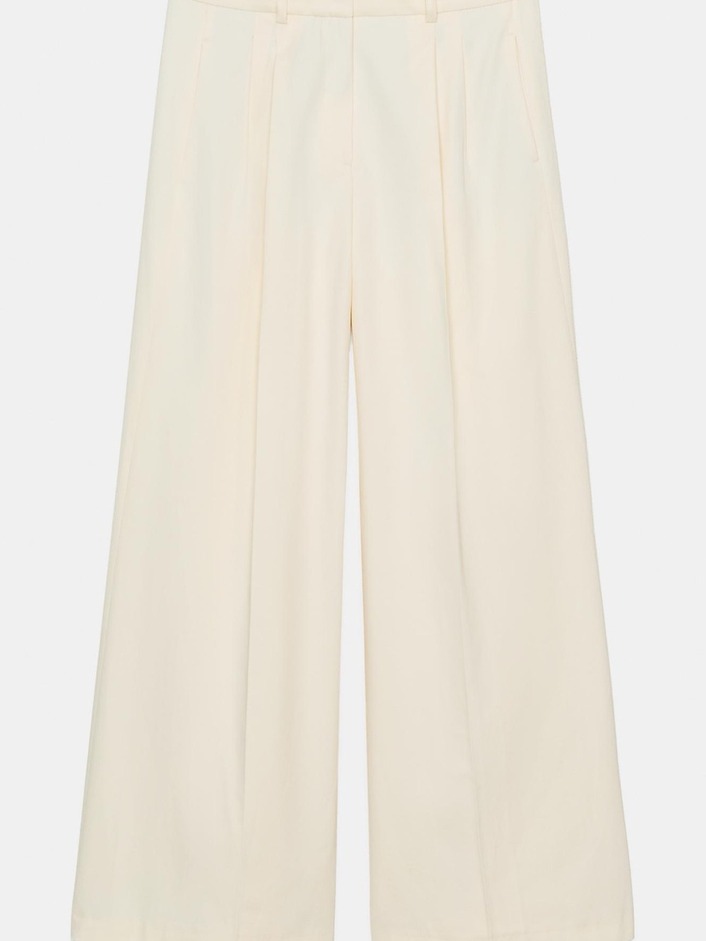 NWT/ Sz Med /Wide-Leg Cream Trousers - Classic High-Rise Women’s Pants - Picture 7 of 8